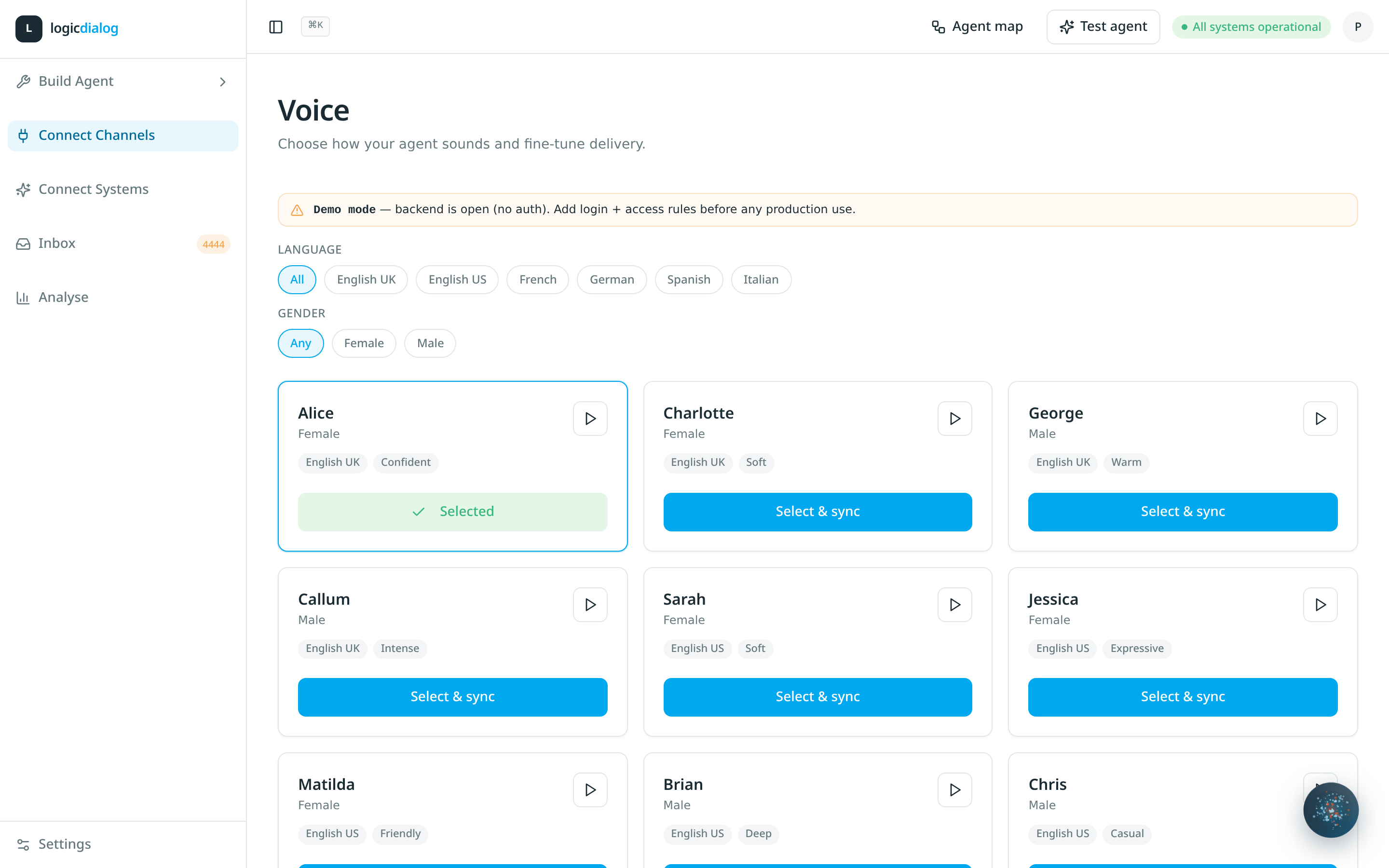 Voice picker in Logicdialog